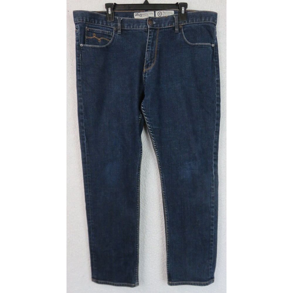 Mens Lifted Research Group LRG Jeans True Straight Fit Size 42x32 Blue Cotton